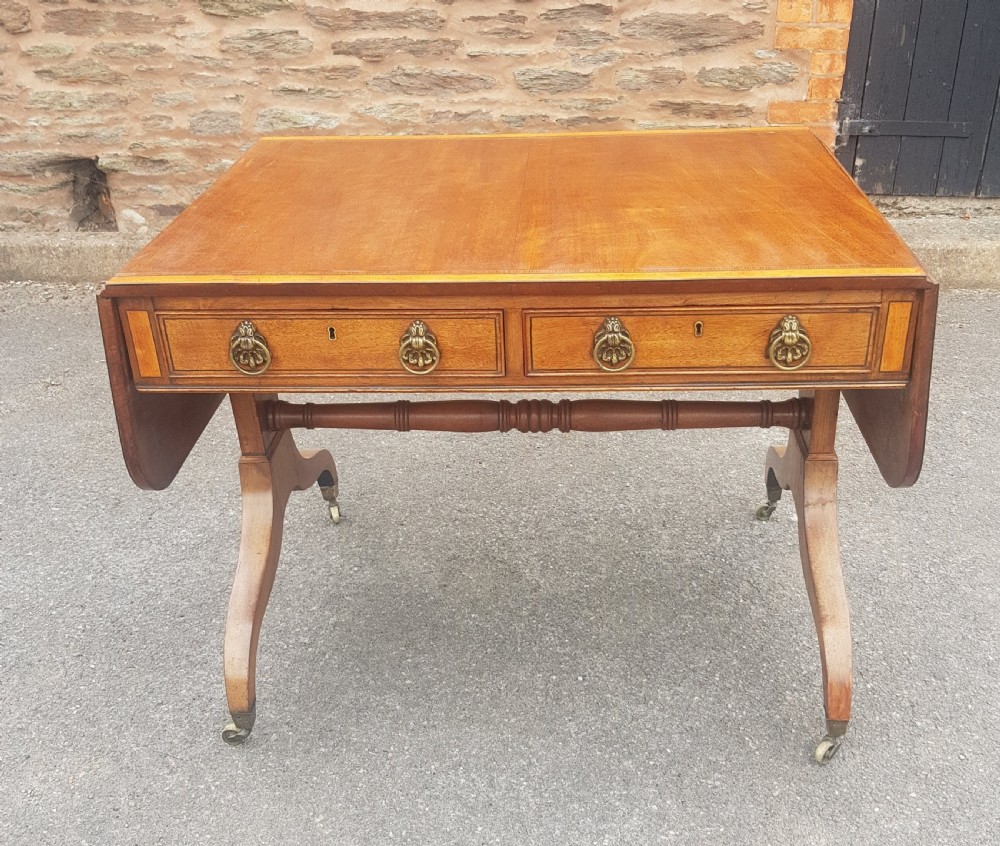 Georgian Mahogany Inlaid Sofa Table  View II