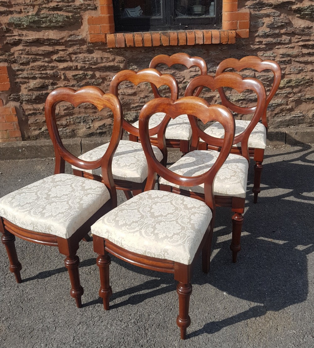 Set of six Victorian mahogany chairs  View II