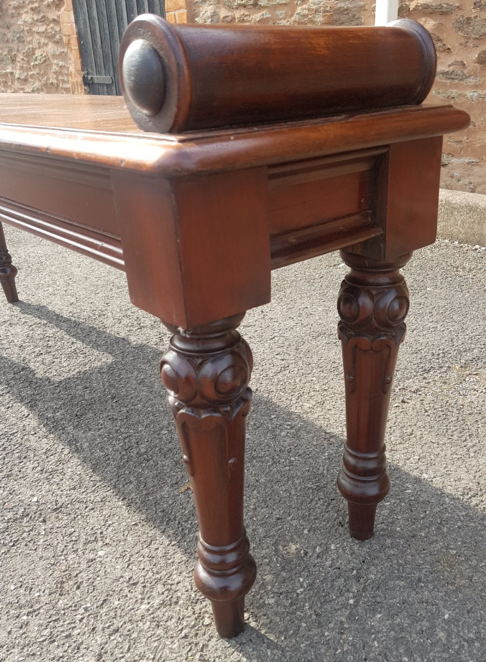 Victorian mahogany window seat.  View III