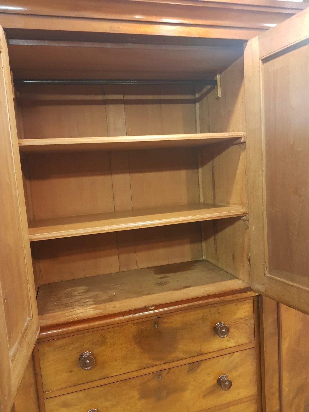 Victorian mahogany four door wardrobe.  View VI