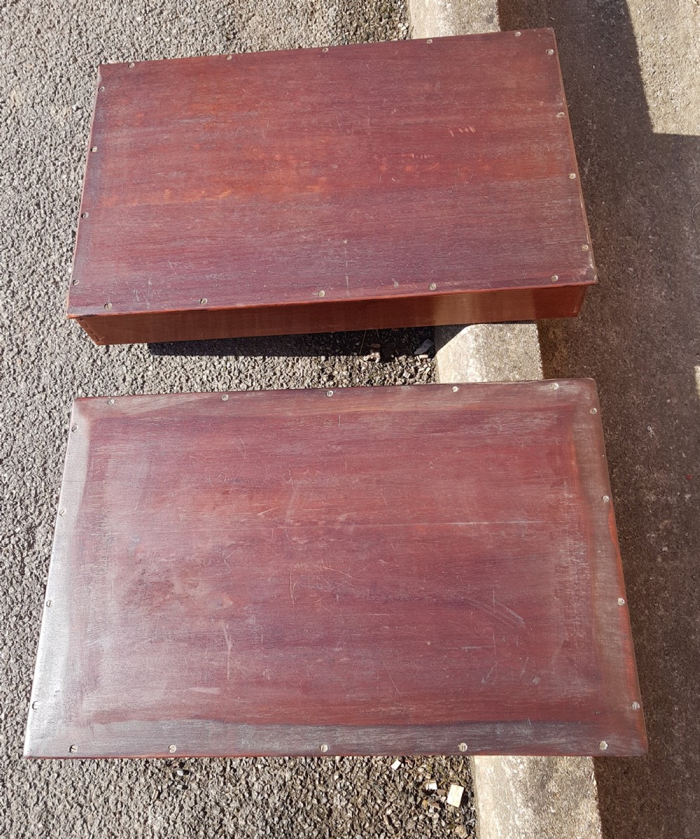 Pair of Victorian mahogany butler trays on stands. 
 View VIII