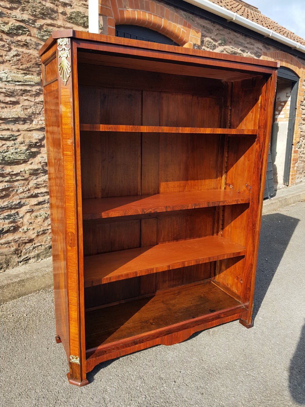 French Victorian Kingwood and Rosewood Open Bookcase. 