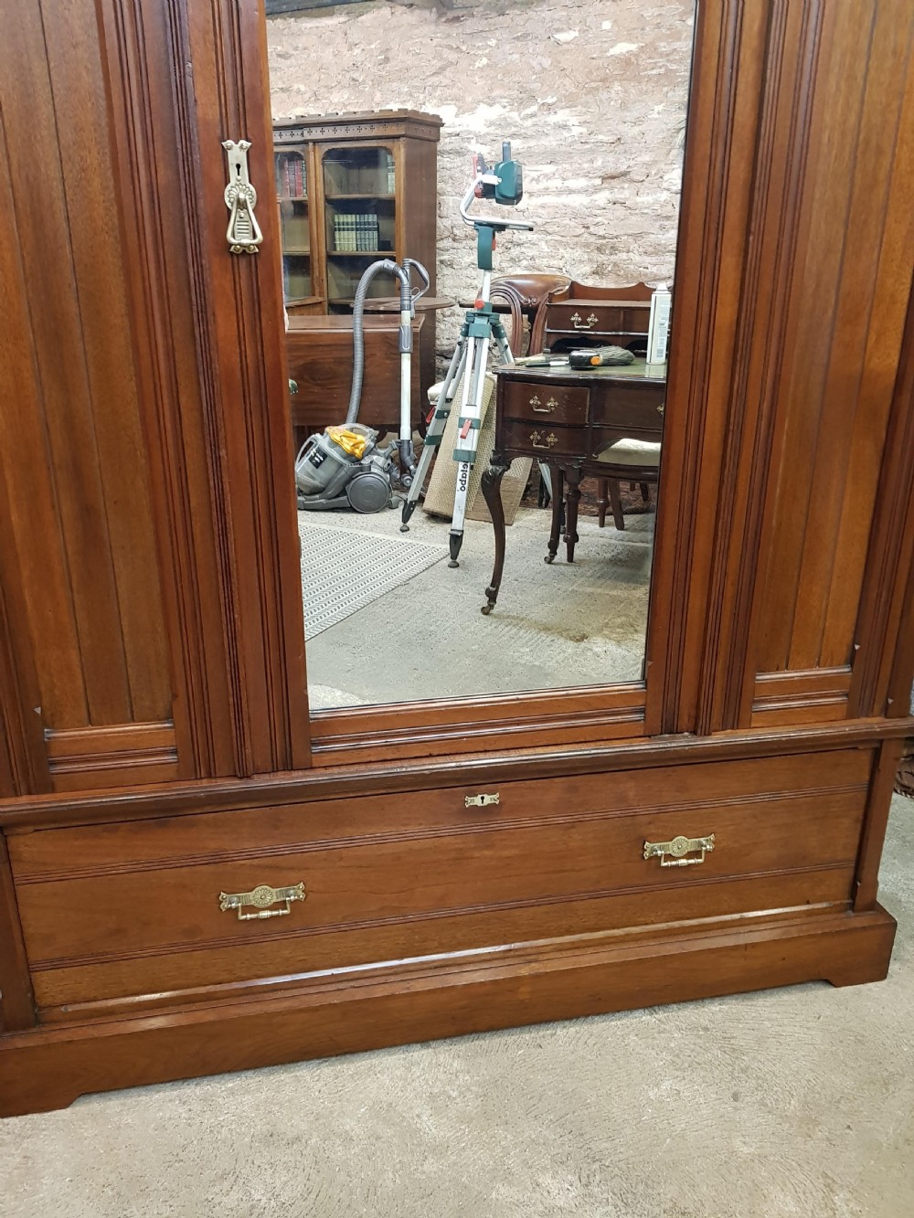Victorian Walnut Arts and Crafts Wardrobe.  View XI