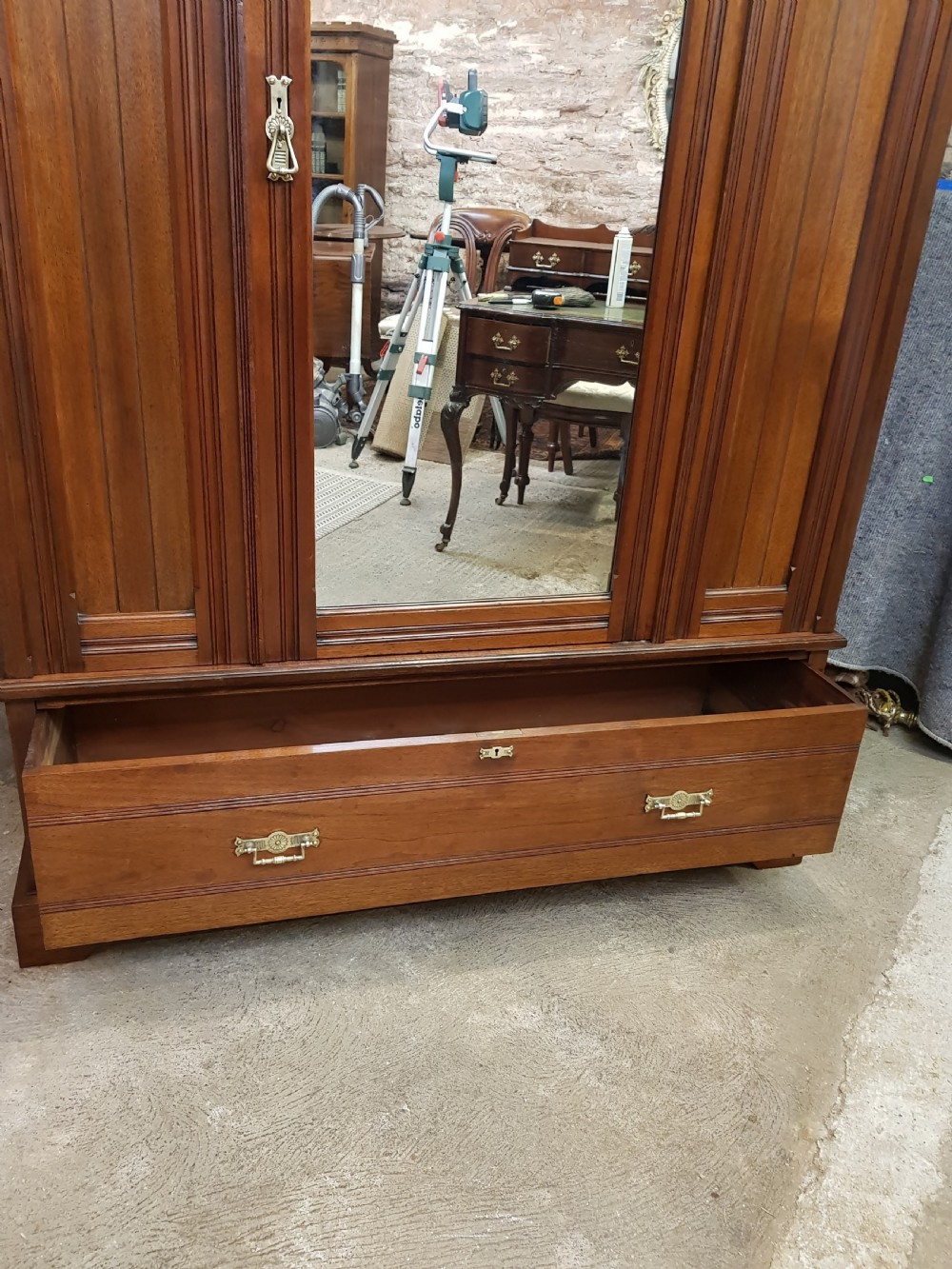 Victorian Walnut Arts and Crafts Wardrobe.  View XII