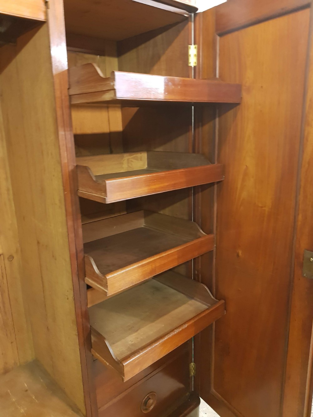 Victorian mahogany two door wardrobe.  View III