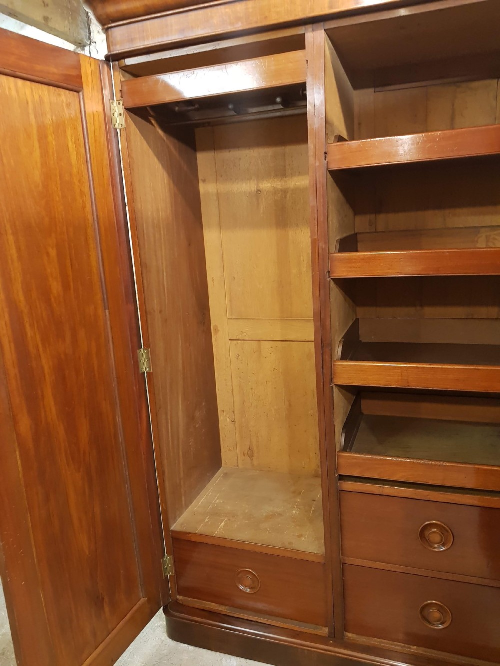 Victorian mahogany two door wardrobe.  View VI