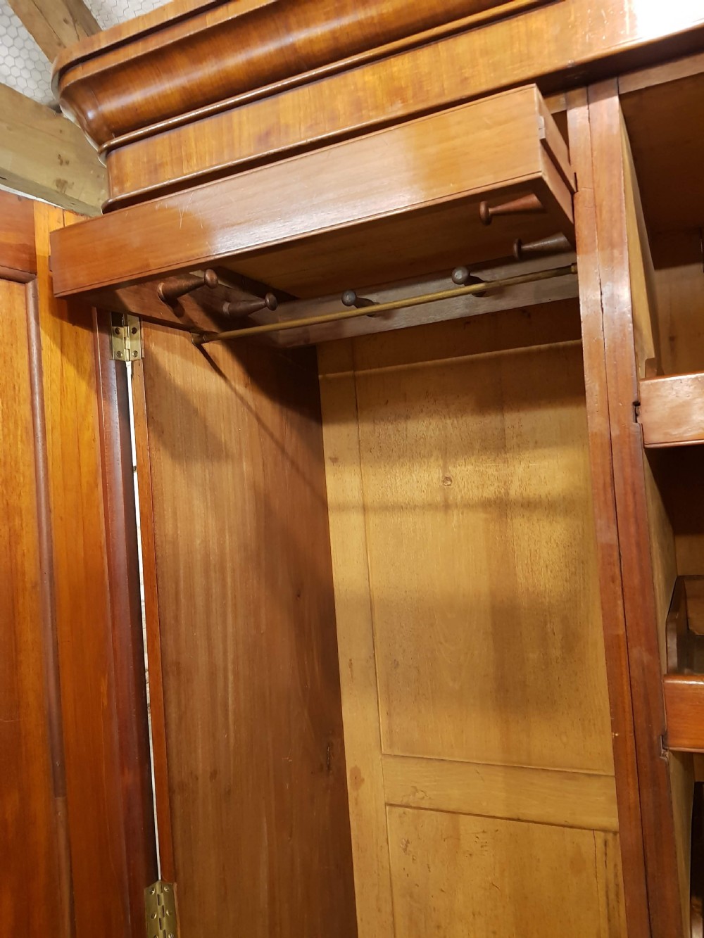 Victorian mahogany two door wardrobe.  View VII