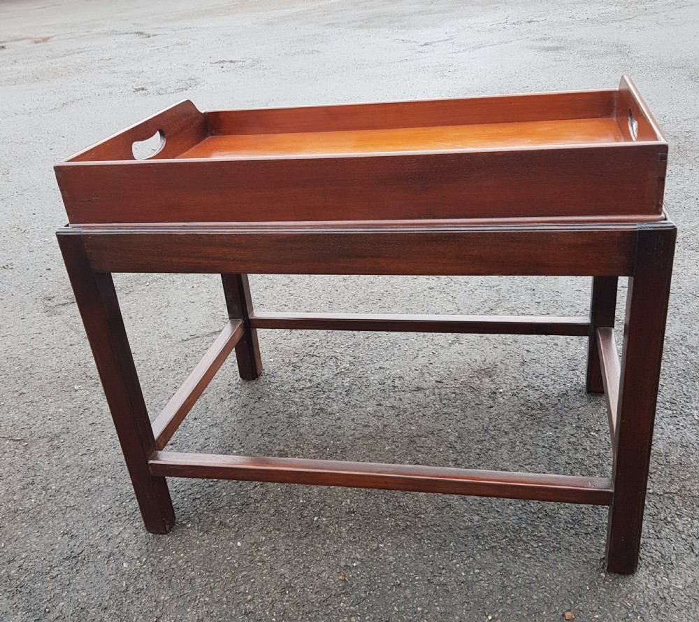 Edwardian Mahogany Tray on stand. View II