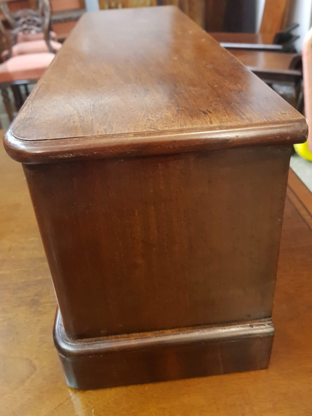 Victorian mahogany table top chest.  View III