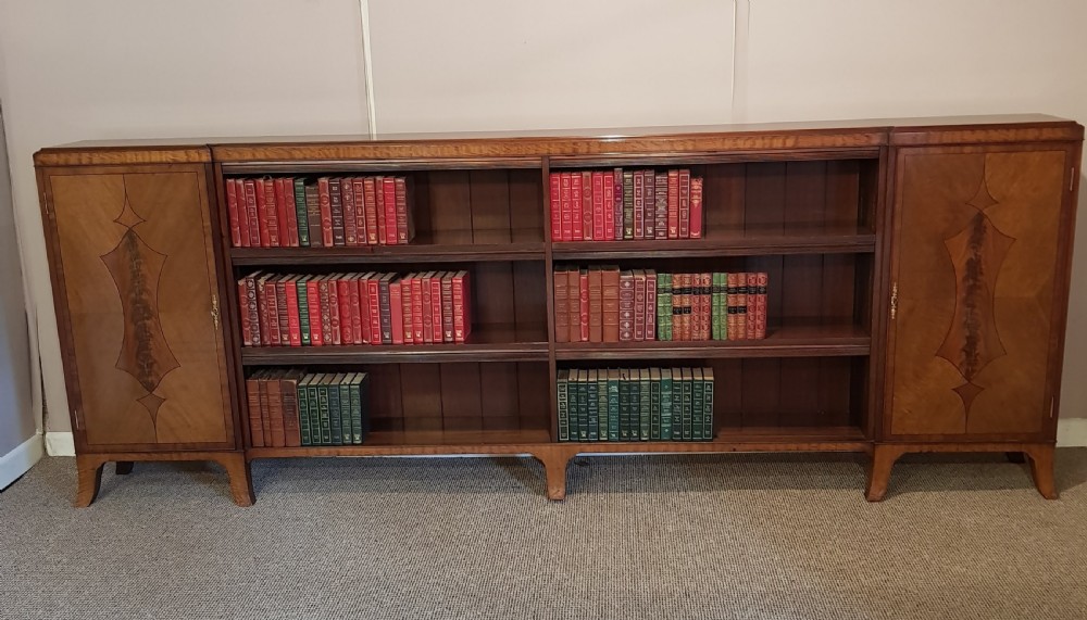 Mahogany inlaid large Library Bookcase. 