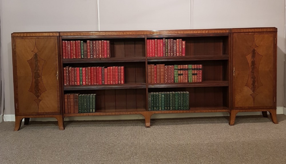 Mahogany inlaid large Library Bookcase.  View II