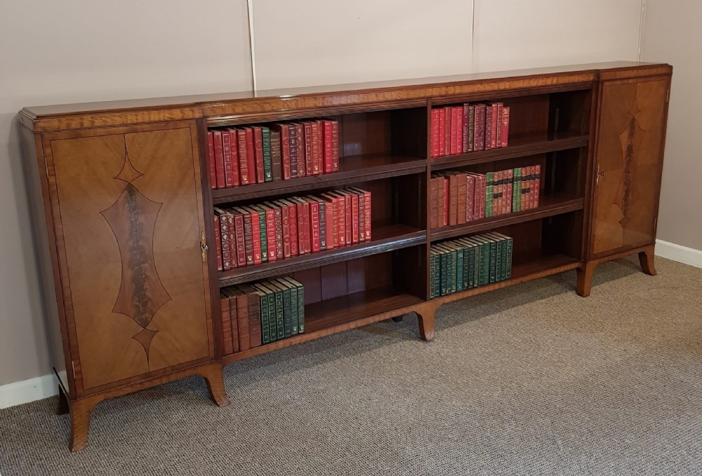 Mahogany inlaid large Library Bookcase.  View III
