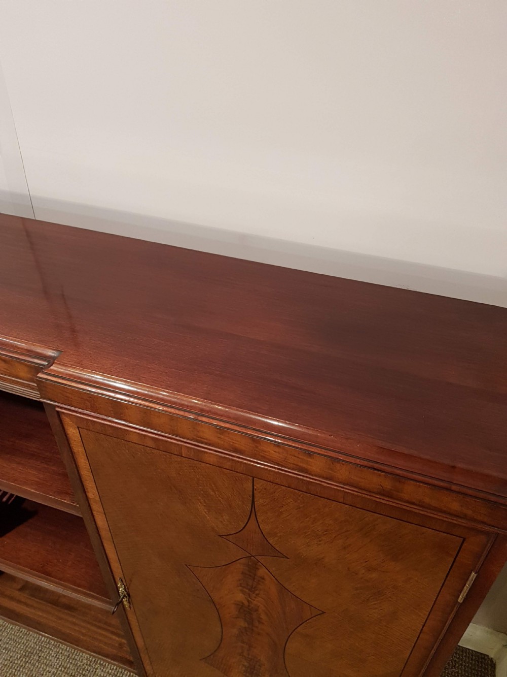 Mahogany inlaid large Library Bookcase.  View IV