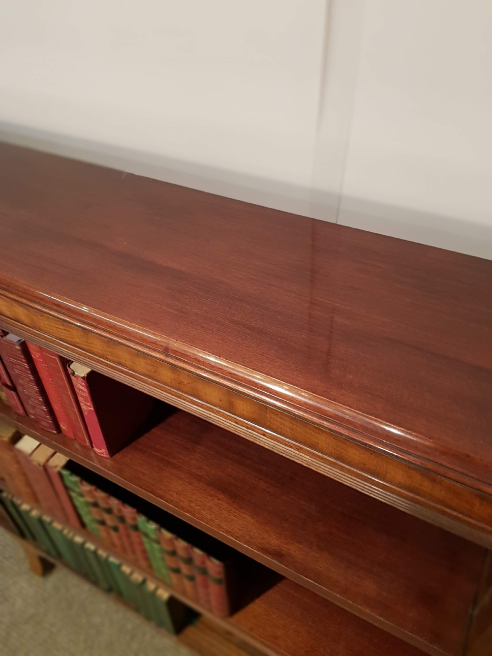 Mahogany inlaid large Library Bookcase.  View VII