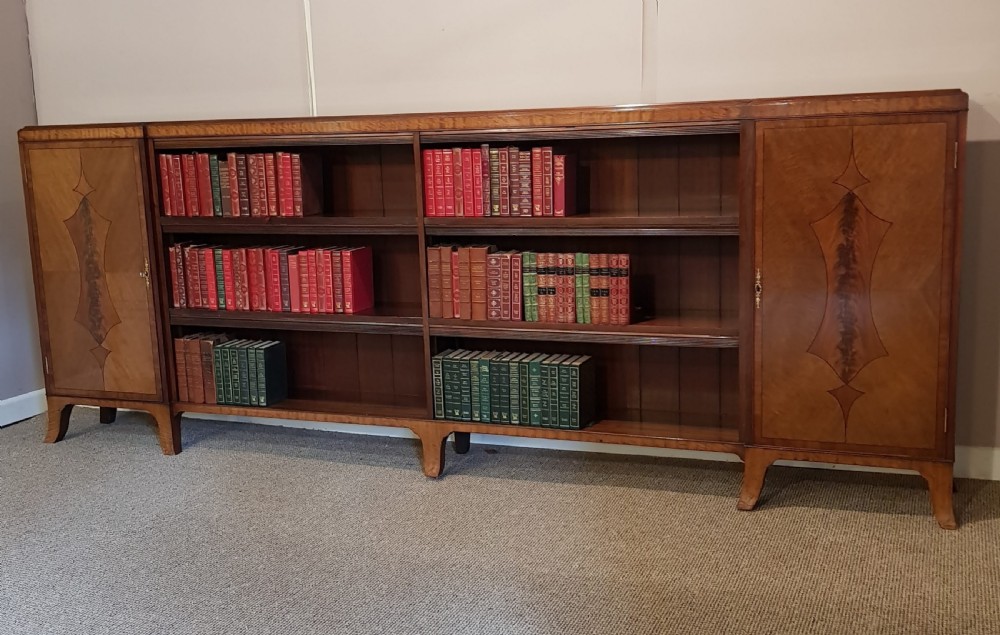Mahogany inlaid large Library Bookcase.  View VIII