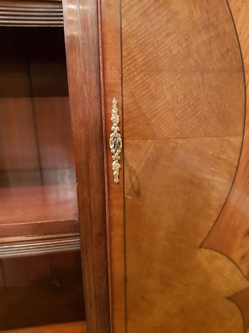 Mahogany inlaid large Library Bookcase.  View XI