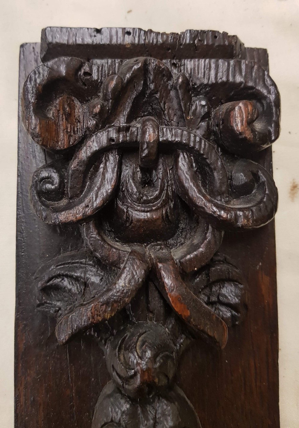 Pair of 18th Century Carved Oak Stiles.  View IV
