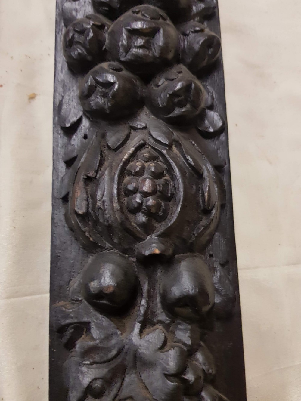 Pair of 18th Century Carved Oak Stiles.  View VI
