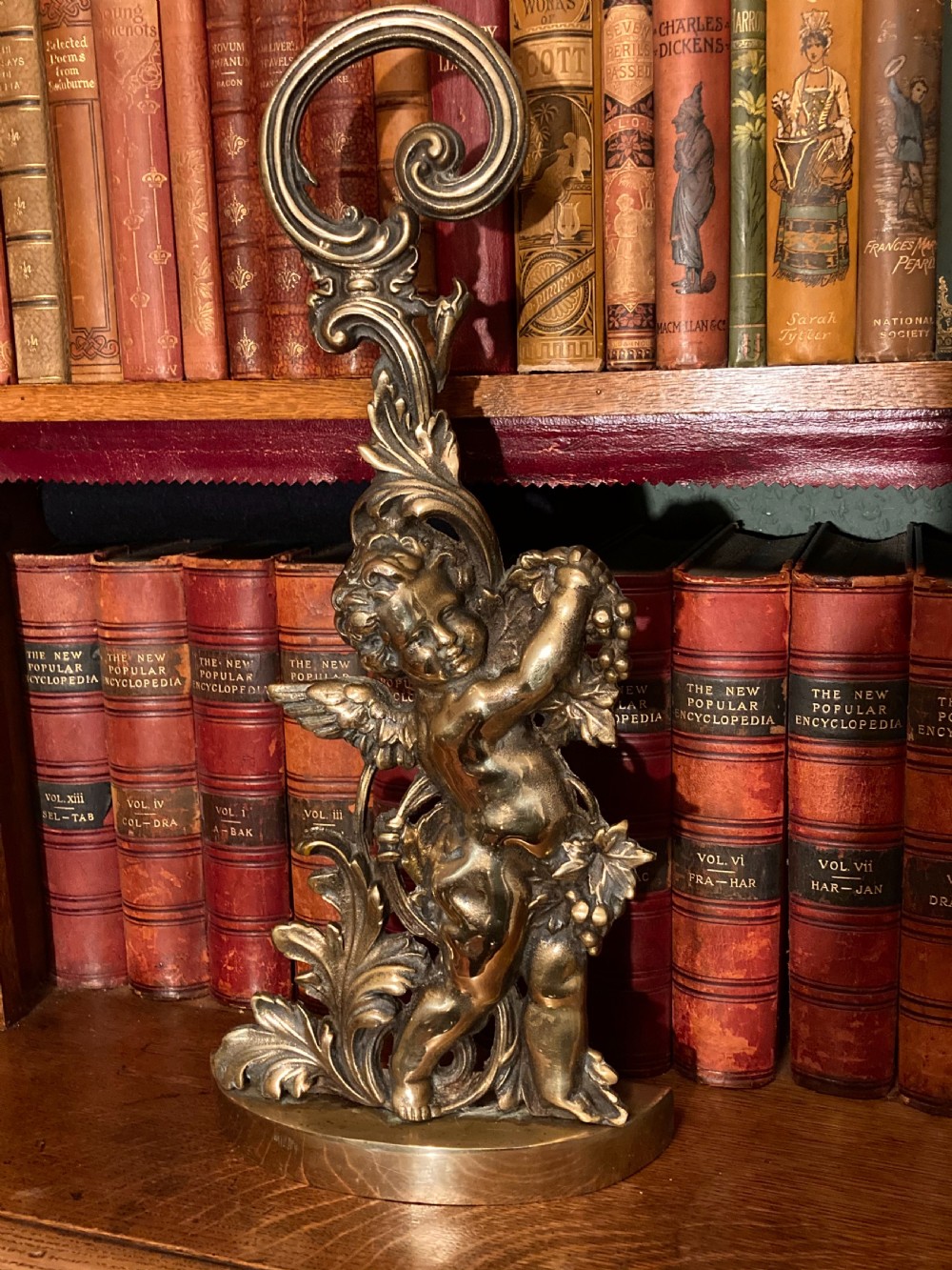 Brass Cherub  Doorstop. C 1920,s