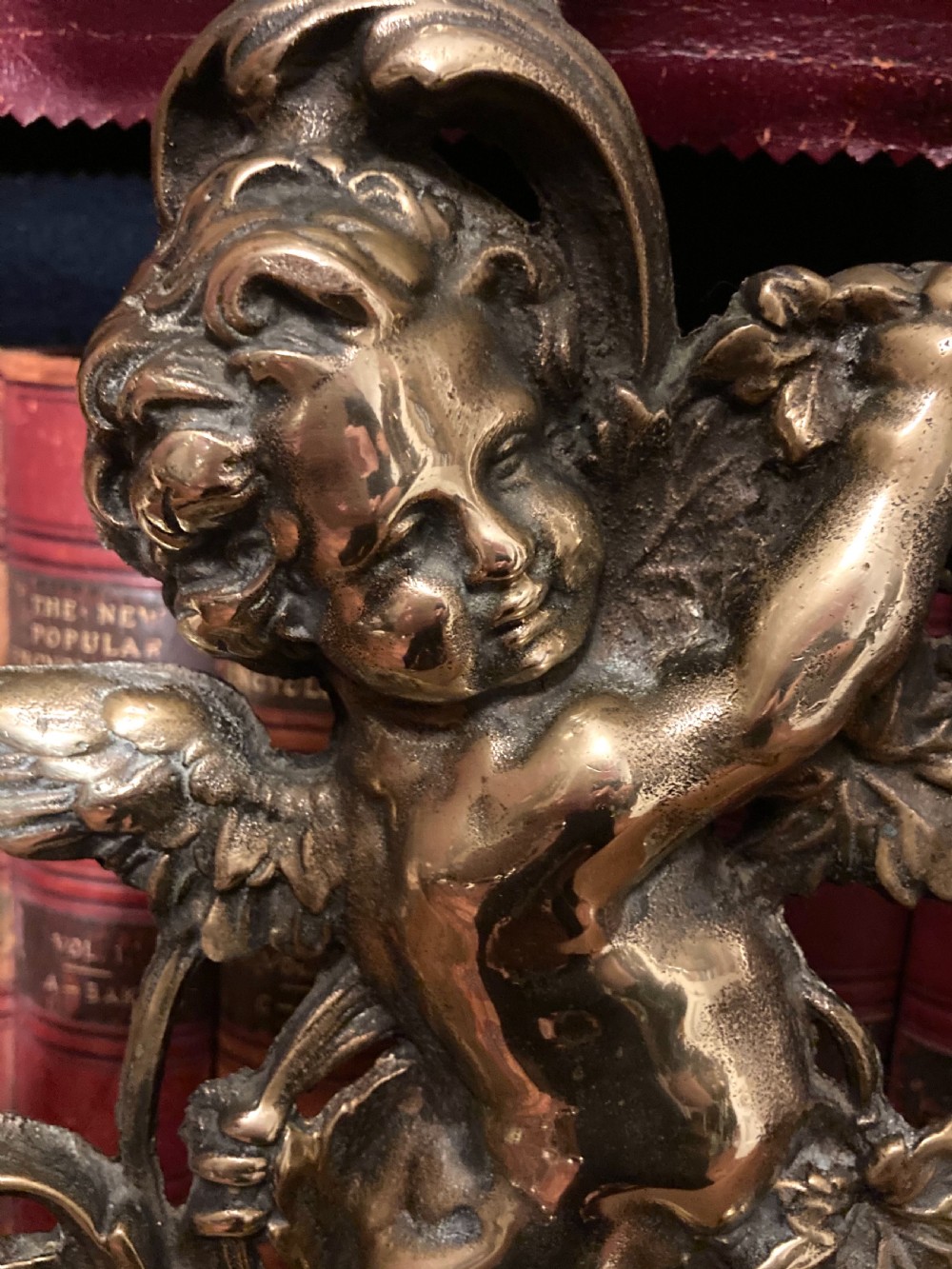 Brass Cherub  Doorstop. C 1920,s View II