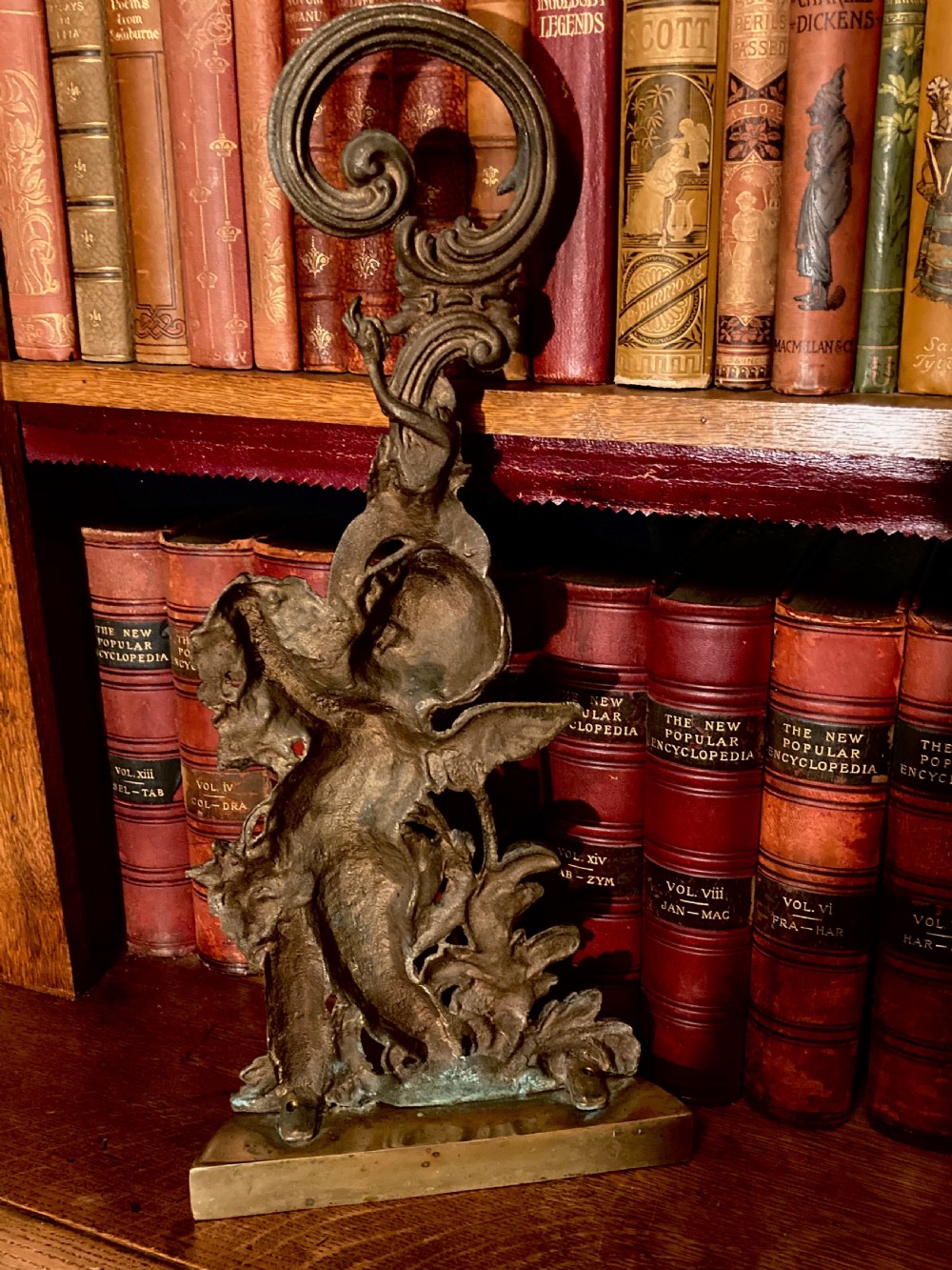 Brass Cherub  Doorstop. C 1920,s View III