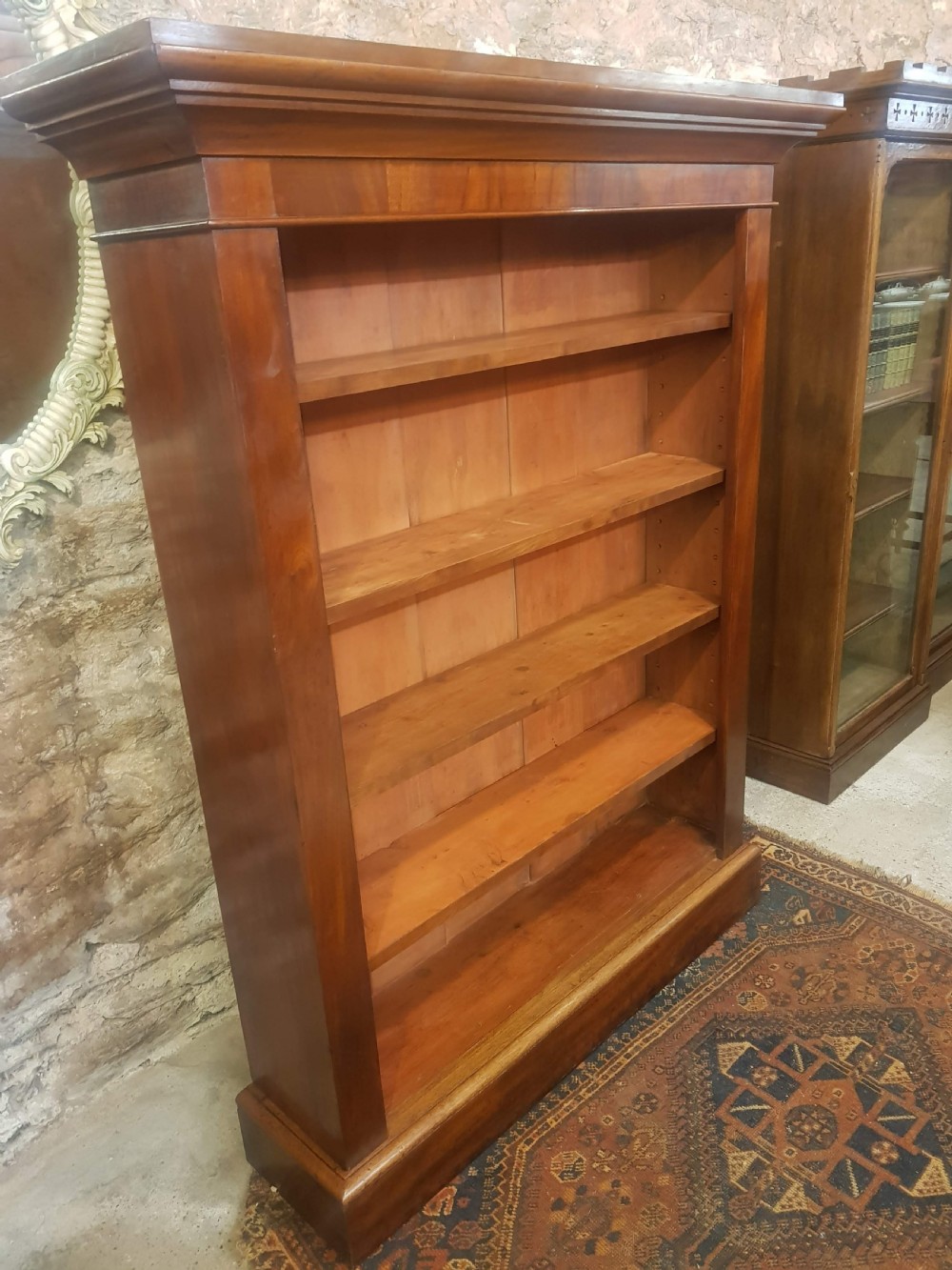 Victorian mahogany open Bookcase  View V