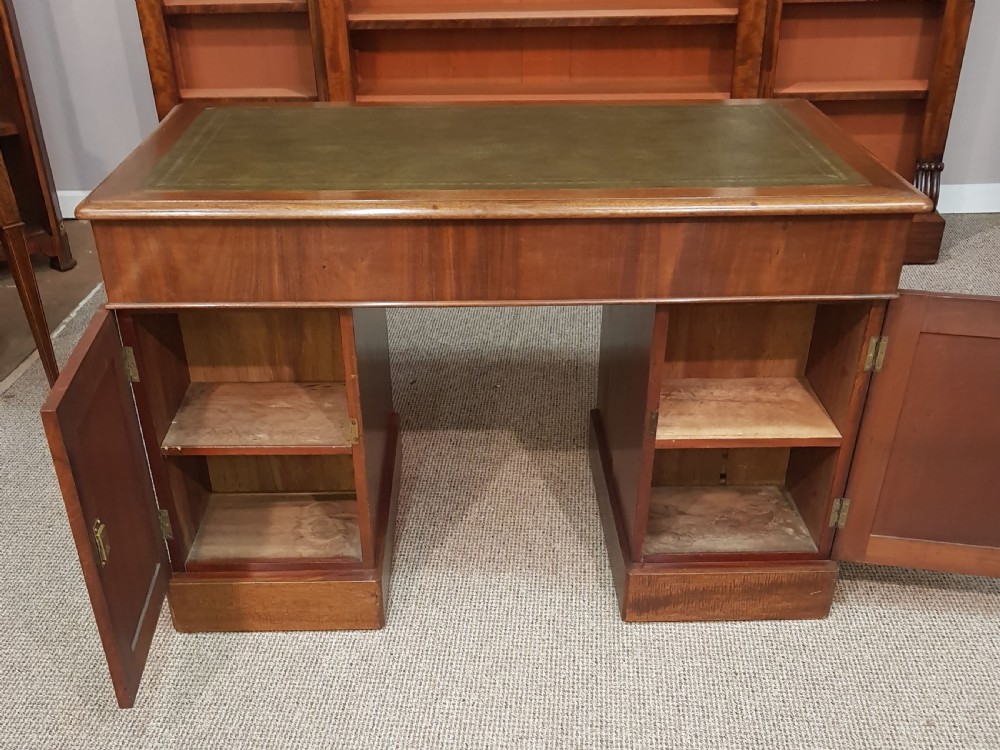 Victorian mahogany small partners desk. View IV