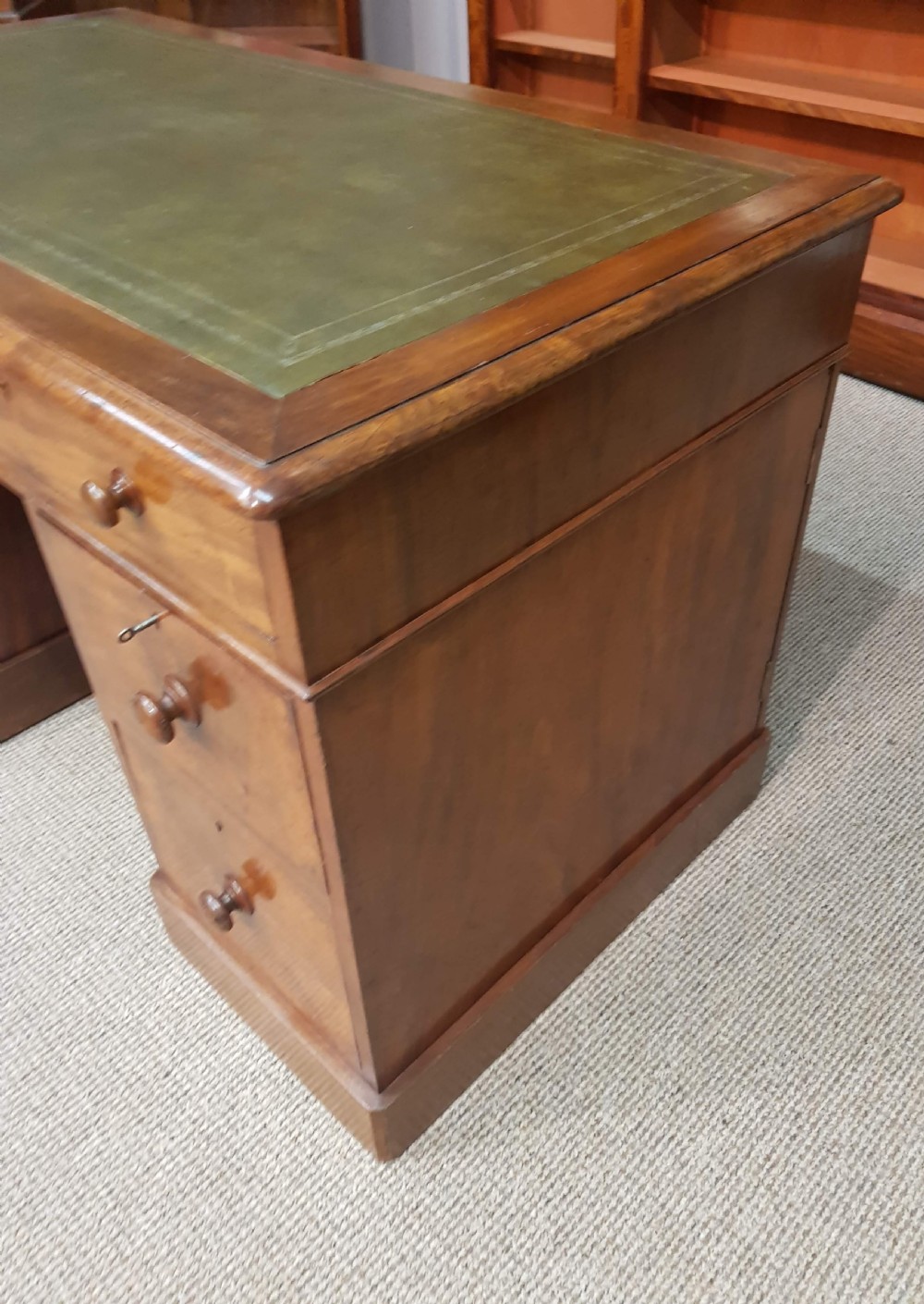 Victorian mahogany small partners desk. View VI