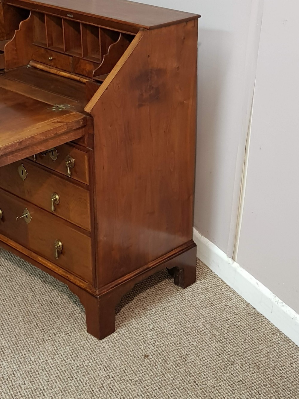 Edwardian Walnut Bureau View VII