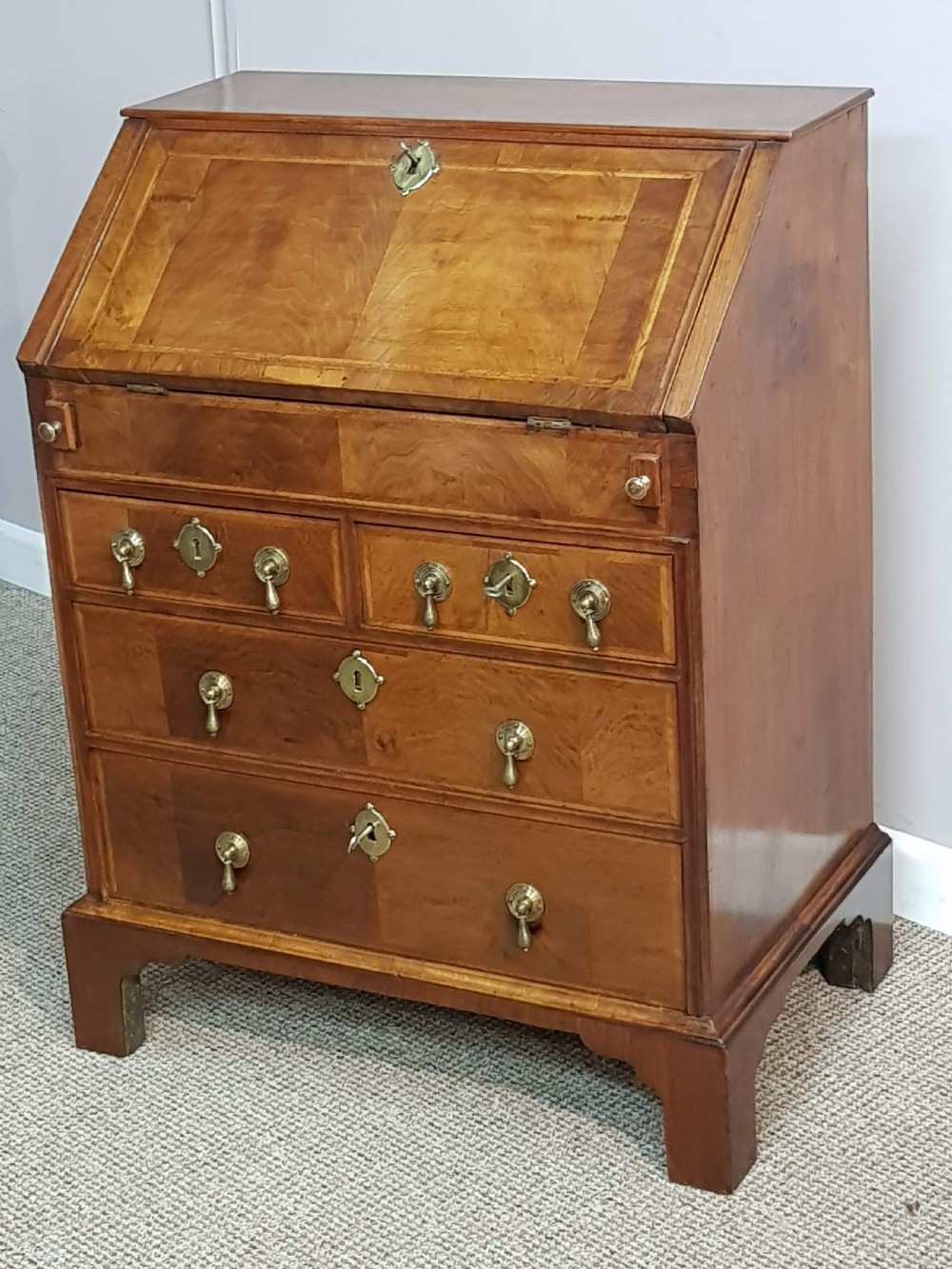 Edwardian Walnut Bureau View VIII