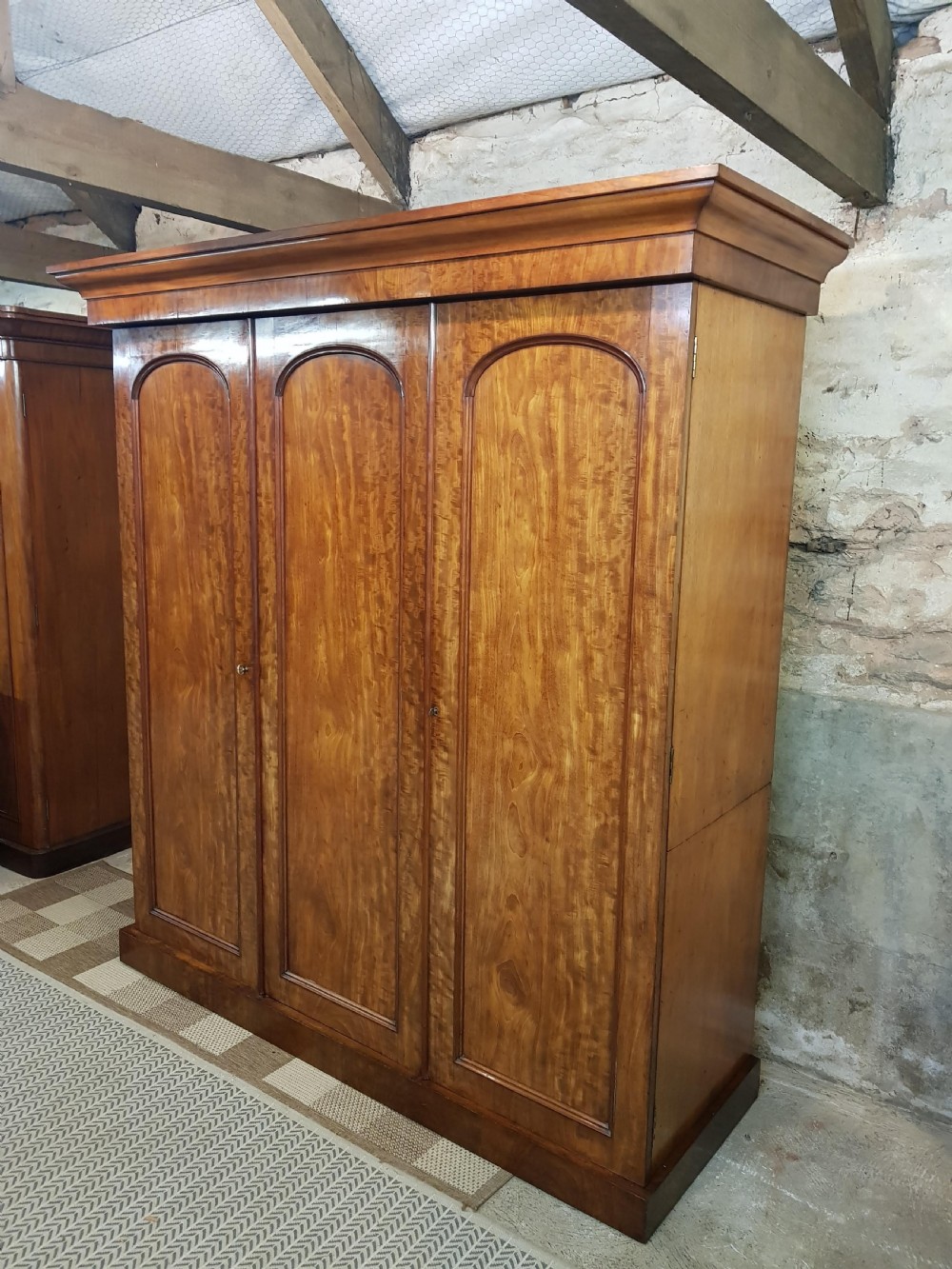 Victorian mahogany three door wardrobe