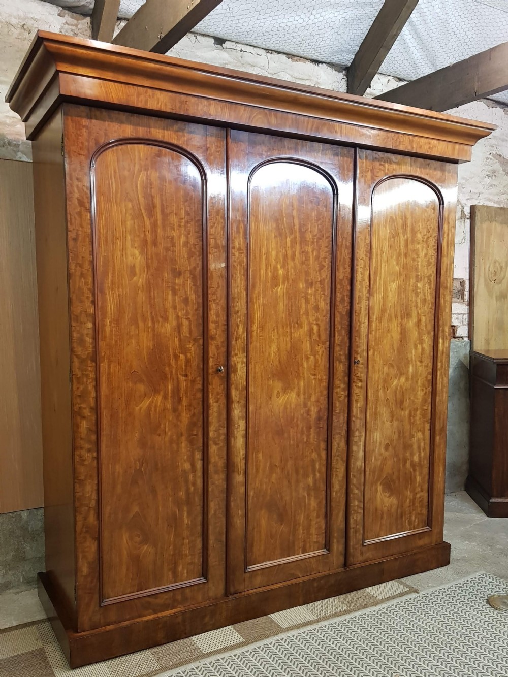 Victorian mahogany three door wardrobe View II