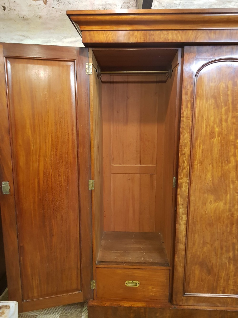 Victorian mahogany three door wardrobe View VII