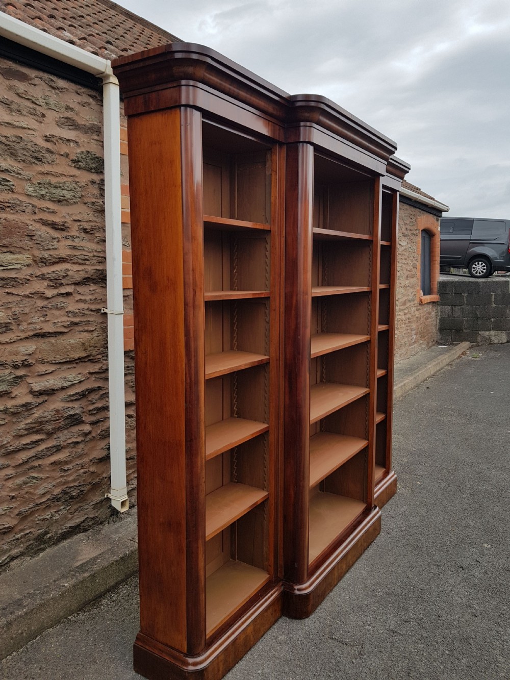 Victorian mahogany breakfront Bookcase  View IV
