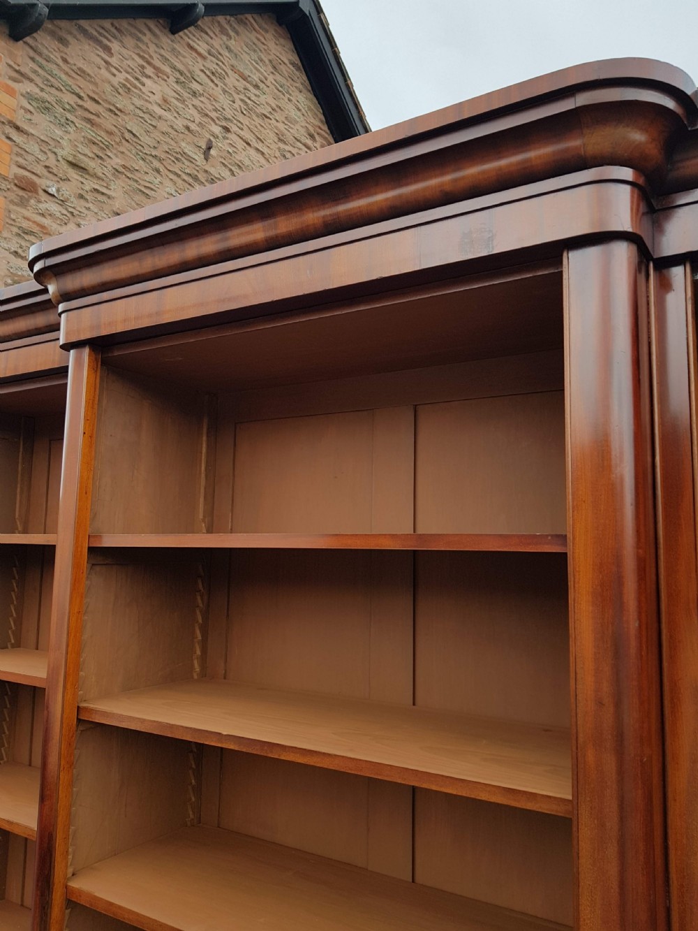 Victorian mahogany breakfront Bookcase  View V