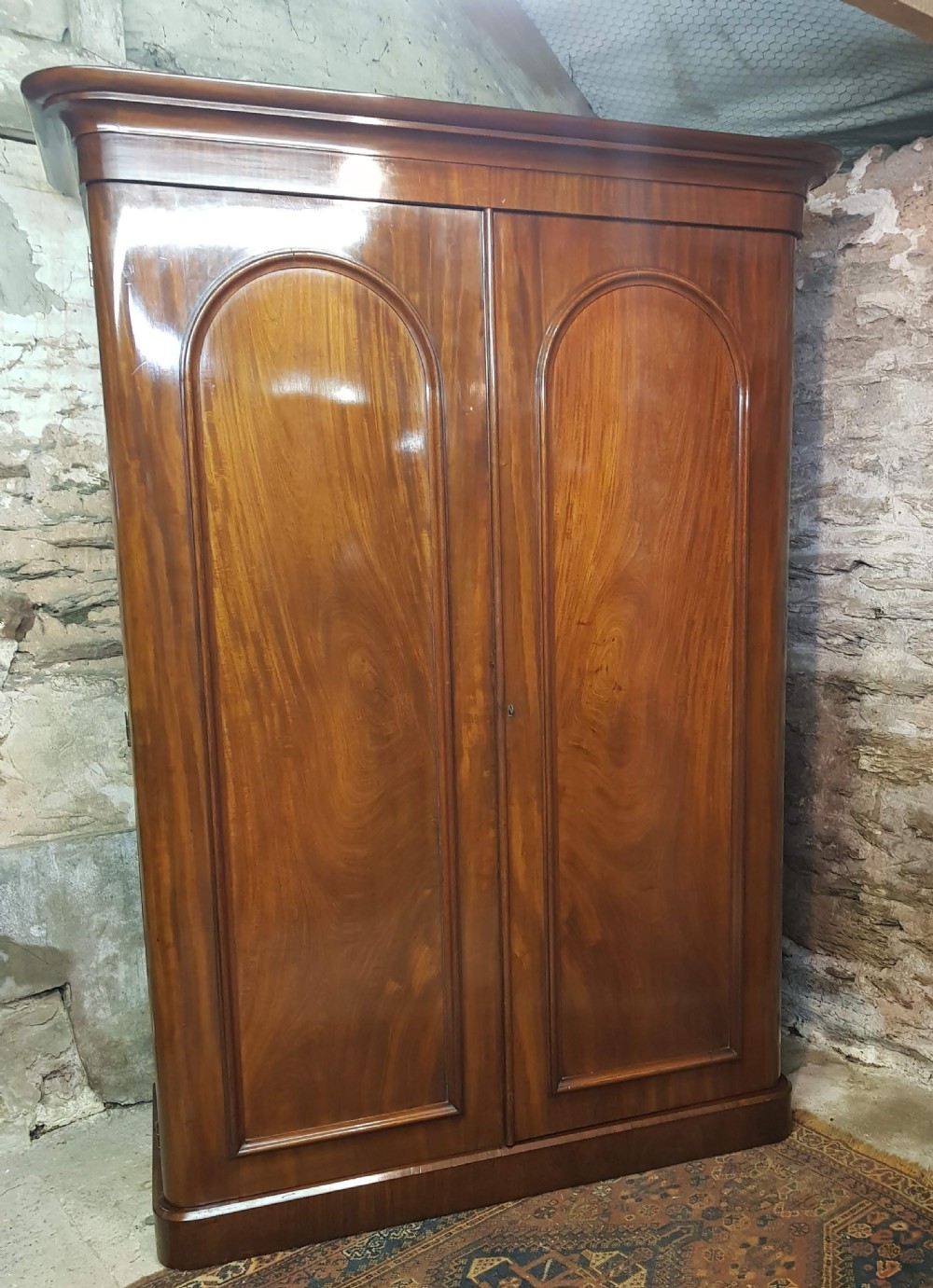 Victorian mahogany two door wardrobe. 