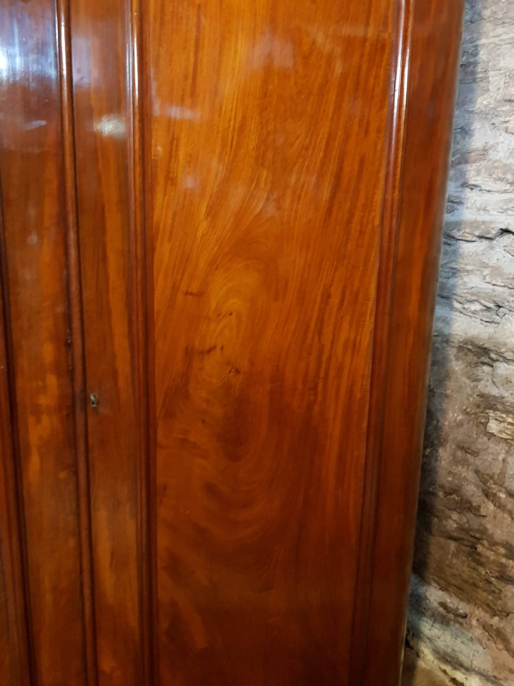 Victorian mahogany two door wardrobe.  View V