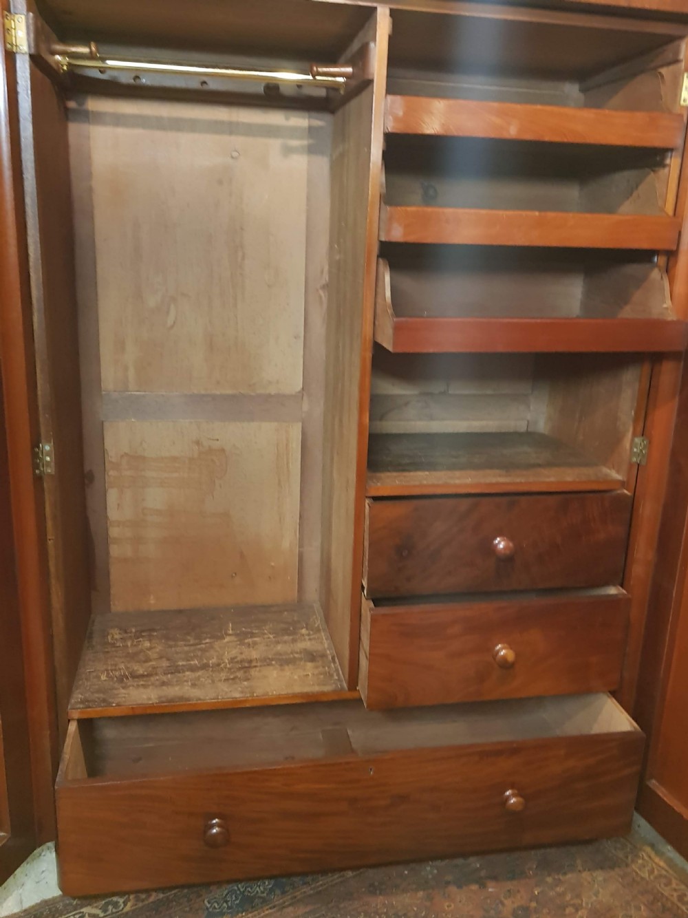 Victorian mahogany two door wardrobe.  View VI
