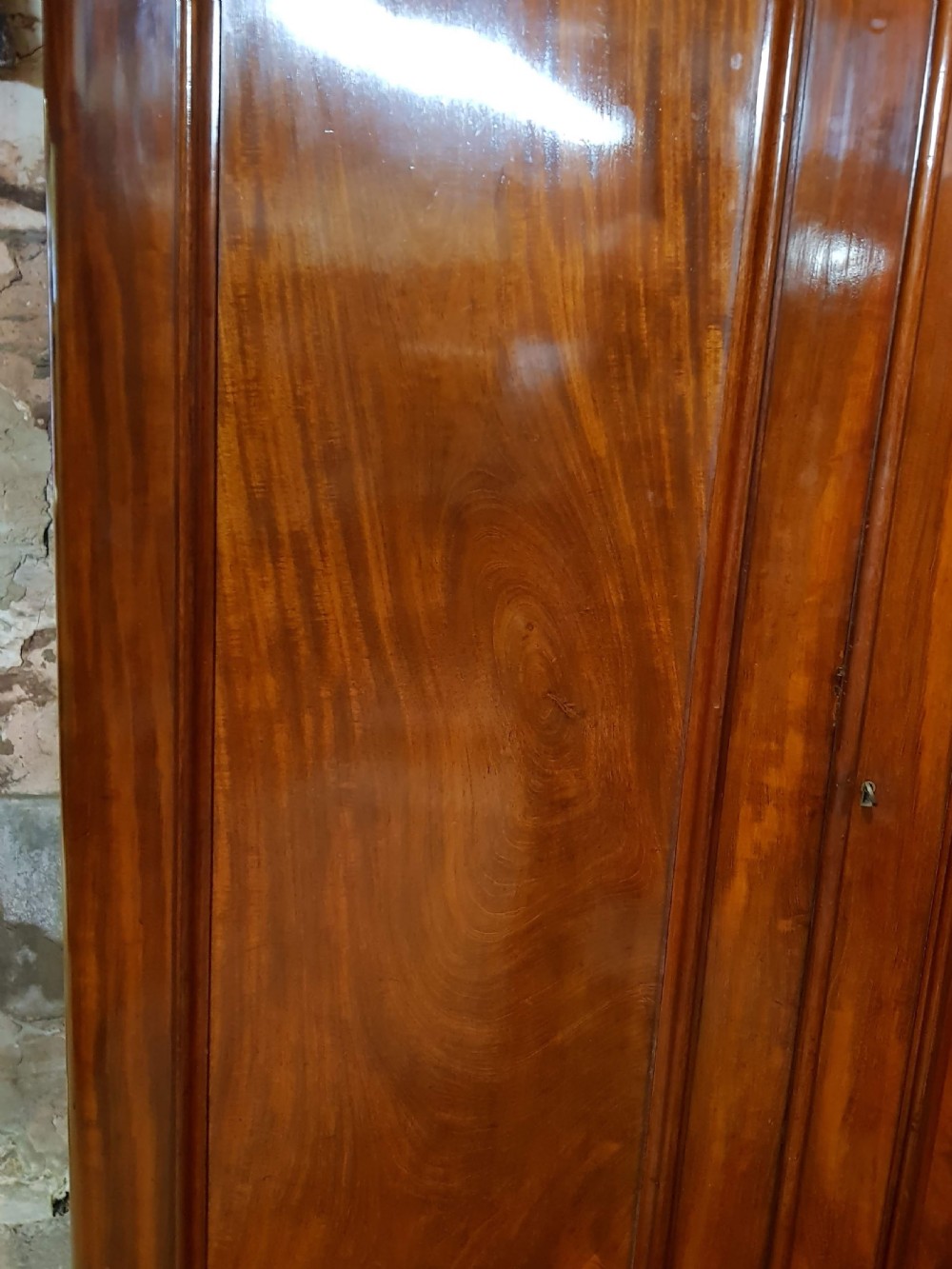 Victorian mahogany two door wardrobe.  View VII