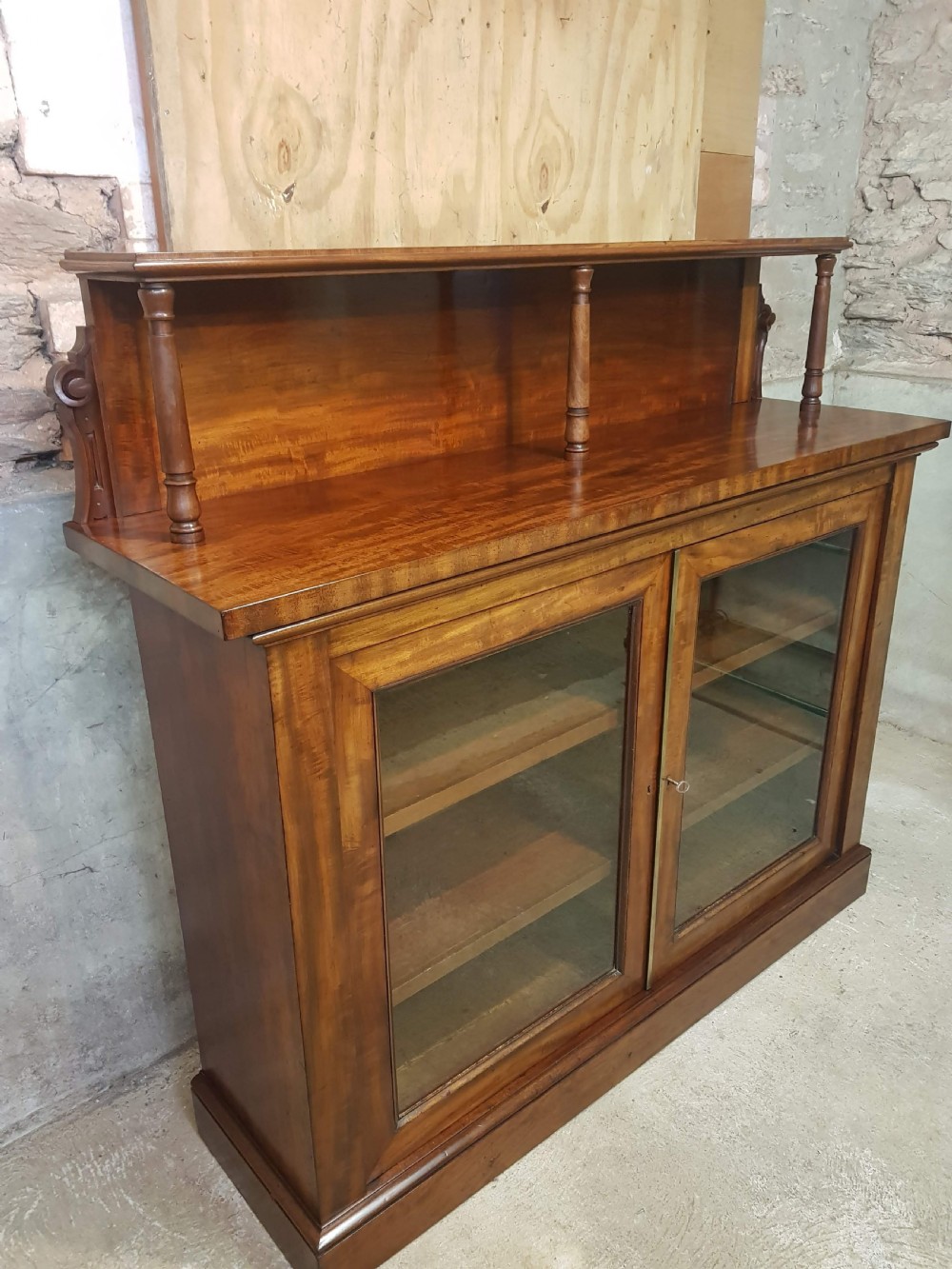 Early Victorian mahogany Chiffonier Bookcase.  View IV