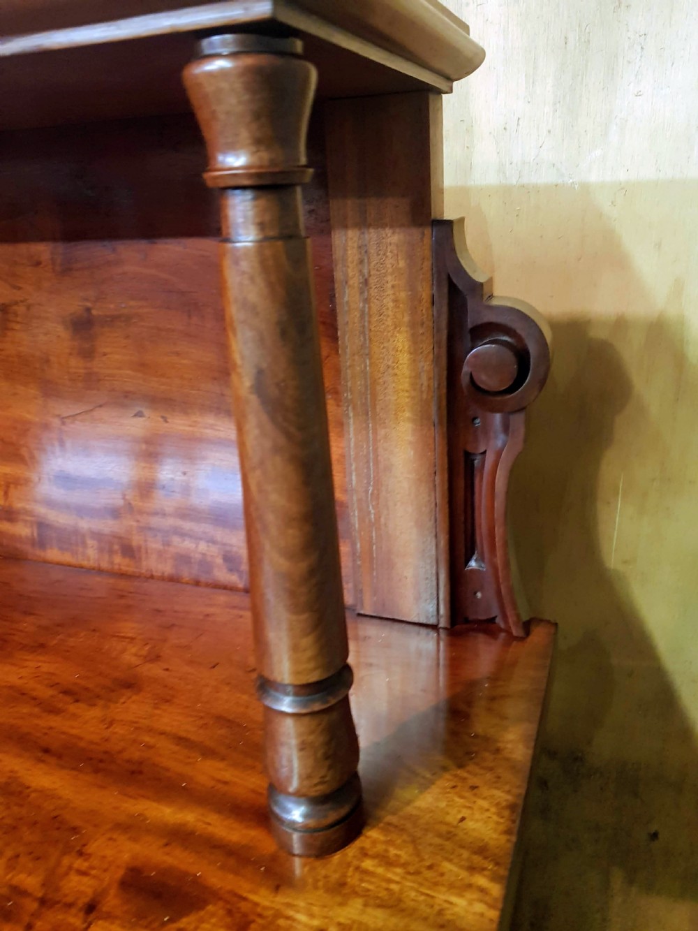 Early Victorian mahogany Chiffonier Bookcase.  View V