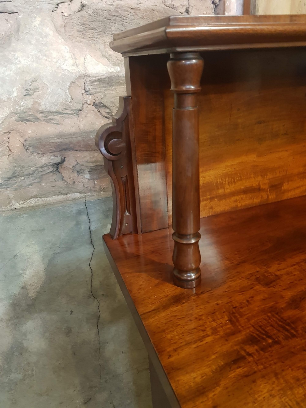 Early Victorian mahogany Chiffonier Bookcase.  View VI