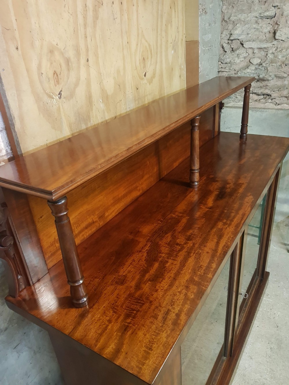 Early Victorian mahogany Chiffonier Bookcase.  View VIII