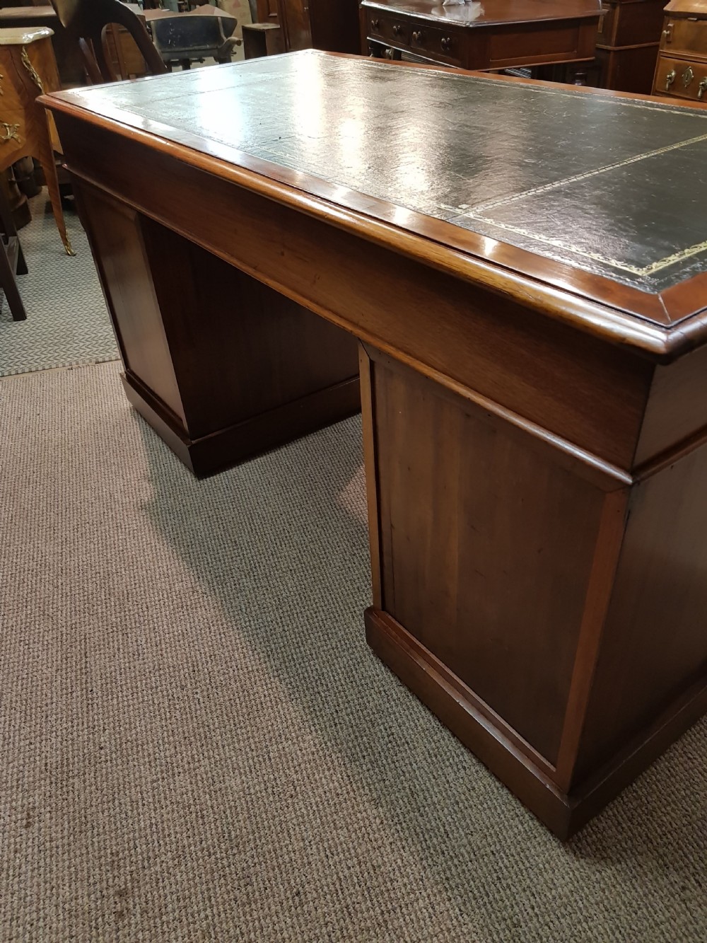 Victorian mahogany pedestal desk.  View V