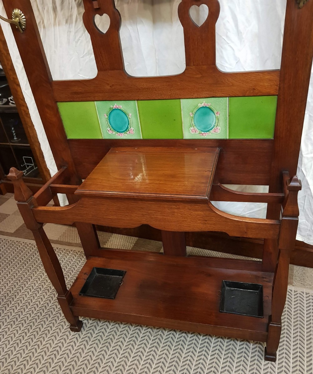 Arts and crafts style Walnut Hallstand. View III
