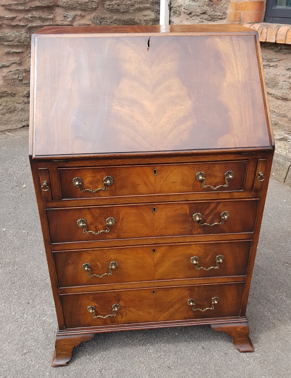1920s Flame mahogany Bureau. 