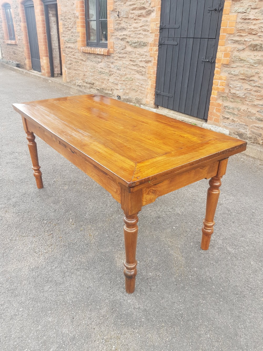 19 century French fruitwood Farmhouse Table.  View V