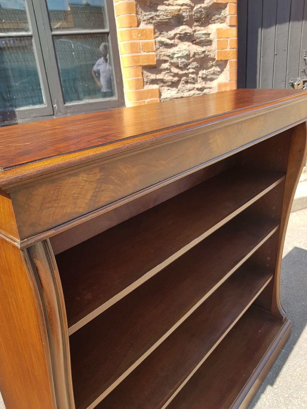 1920s Walnut Open Bookcase.  View V