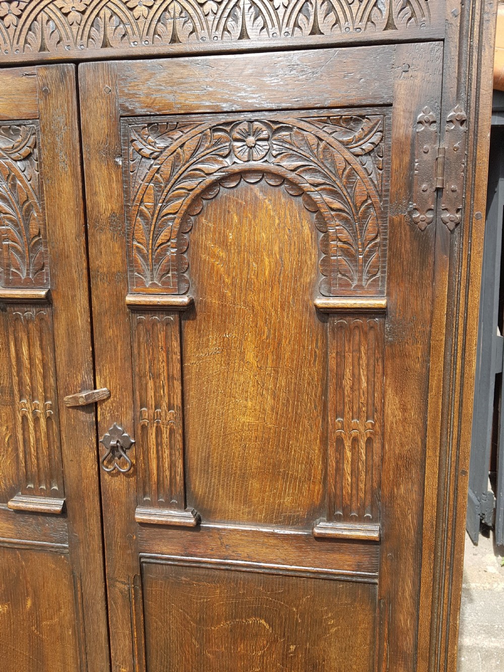 1920s Oak Period Style Hall Cupboard . View IV
