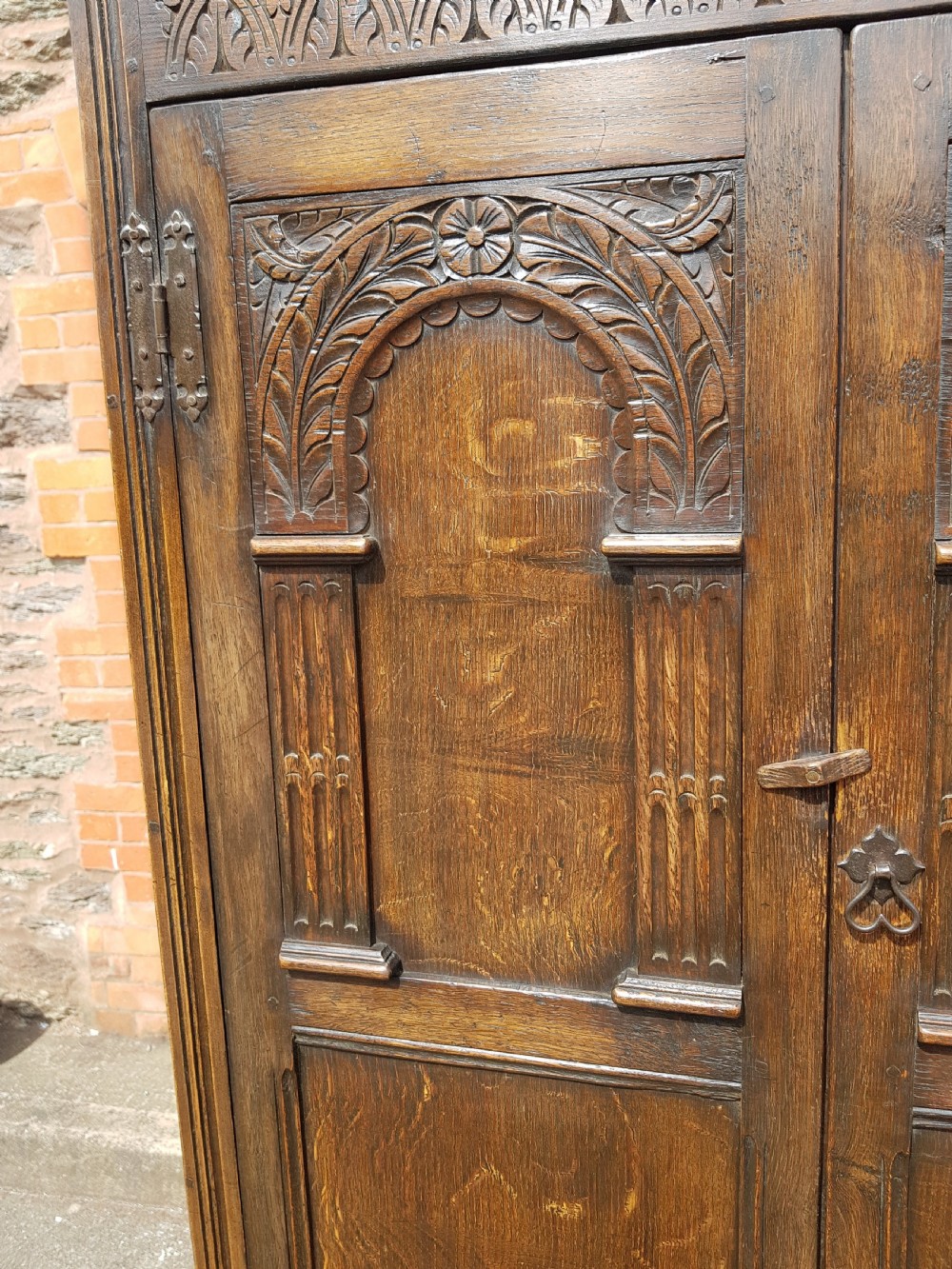 1920s Oak Period Style Hall Cupboard . View V